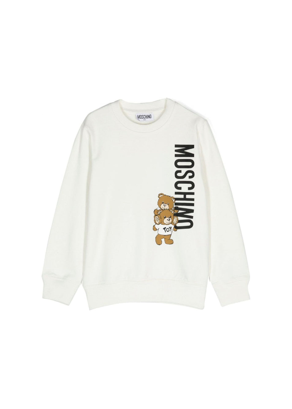 Moschino Kids Felpa Panna con Logo Teddy Bear per Bambini