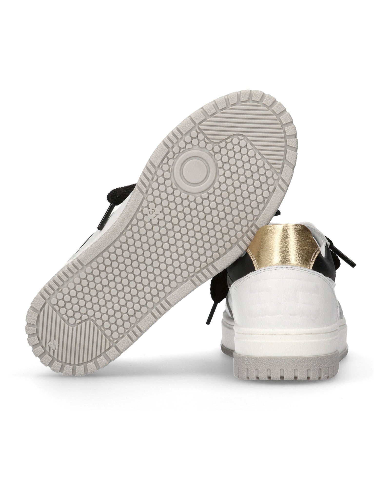 Elisabetta Franchi Kids Sneakers Bianco Nero e Oro per Bambine