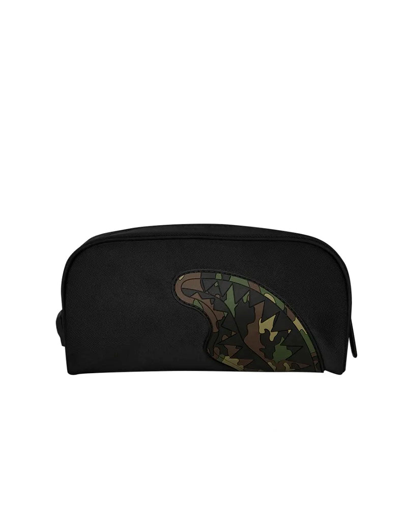Sprayground Kids Astuccio Shark Central Black Nylon Camo Embossed Shark Pencil Pouch per Bambini
