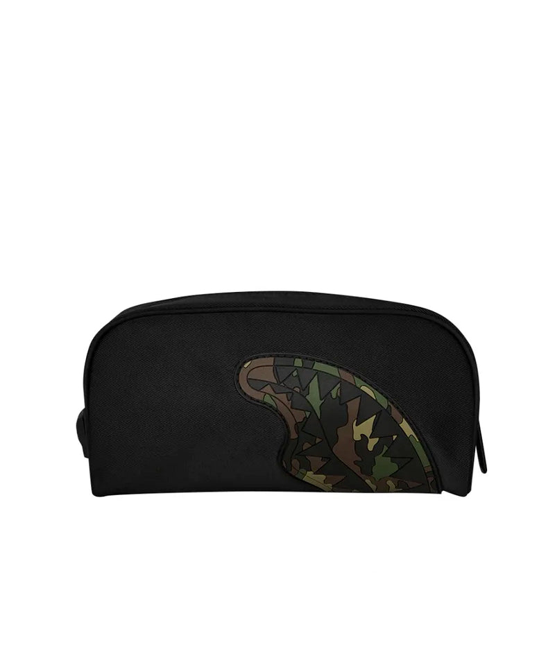 Sprayground Kids Astuccio Shark Central Black Nylon Camo Embossed Shark Pencil Pouch per Bambini