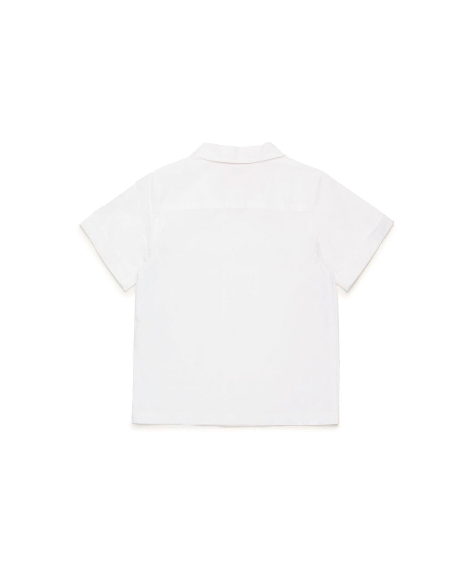 Diesel Kids Camicia Bianca Bowling con Oval D per Neonati