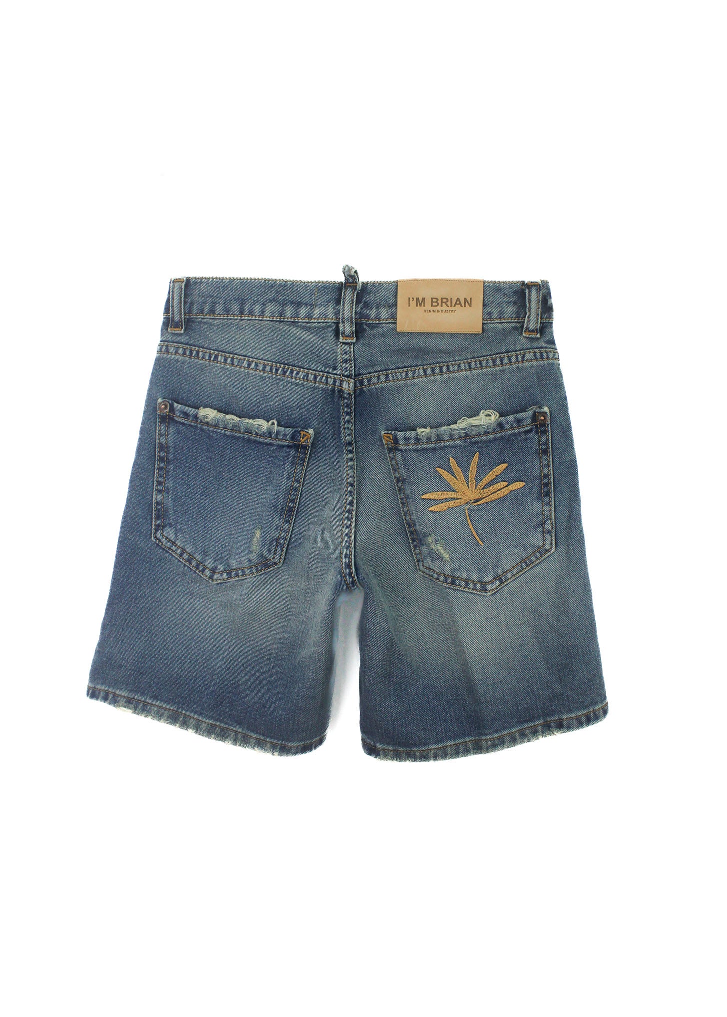 I'm Brian Bermuda Denim con Strappi per Bambini