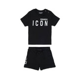 Dsquared2 Kids Completino Nero Icon per Neonati