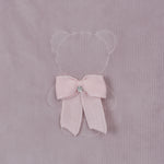 Marlù Coperta Marsalsa (rosa) con Ricamo Teddy e Fiocco per Neonate