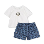 Michael Kors Kids Completo Bianco e Denim per Neonate