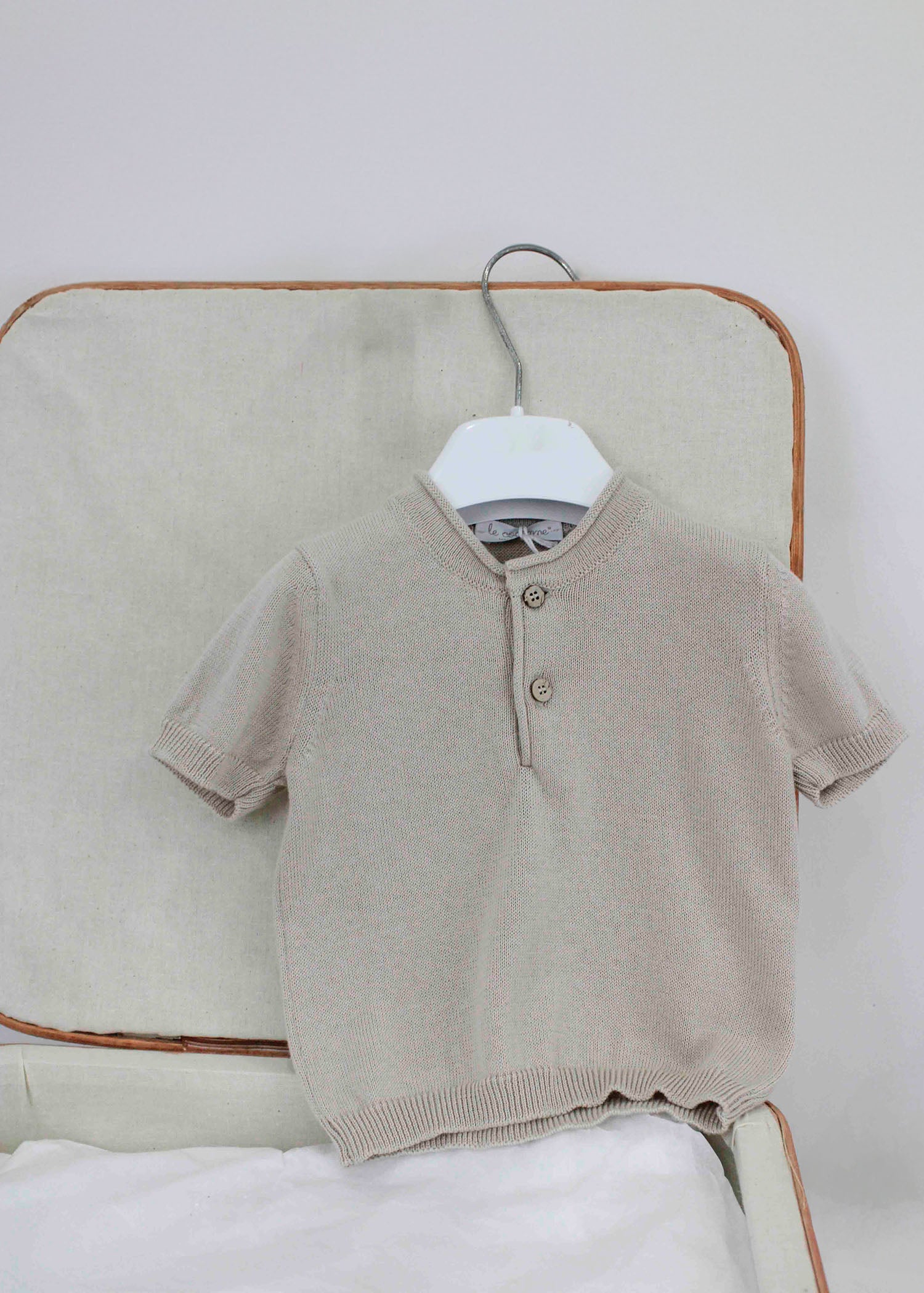 Le Coconne Polo Sabbia per Neonati