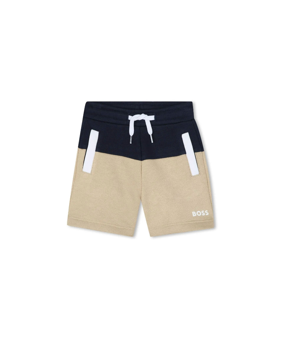Boss Kids Bermuda Beige/Blu con Logo per Bambini
