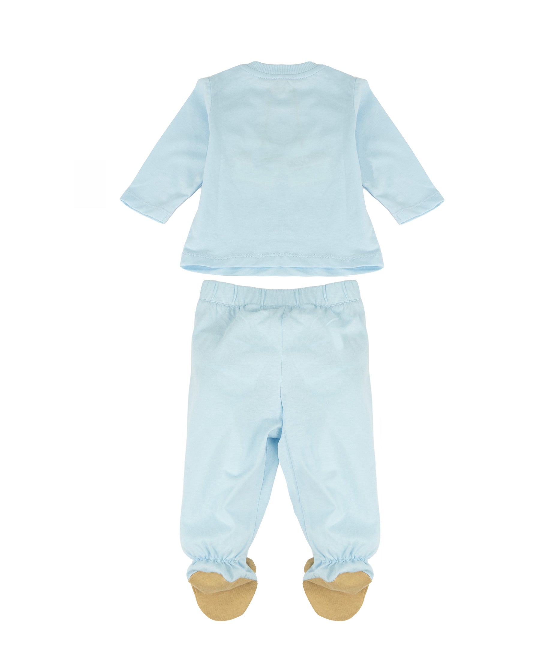 Moschino Kids Completo Teddy Celeste per Neonati