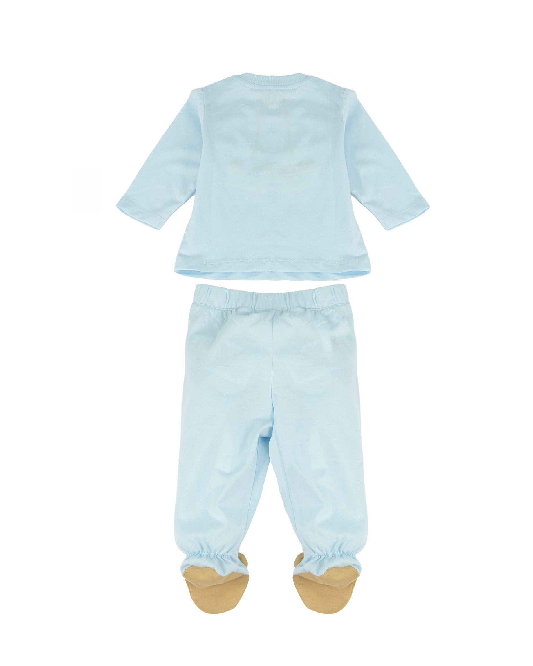 Moschino Kids Completo Teddy Celeste per Neonati