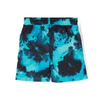 MSGM Kids Costume Boxer Turchese Tie Dye per Bambini