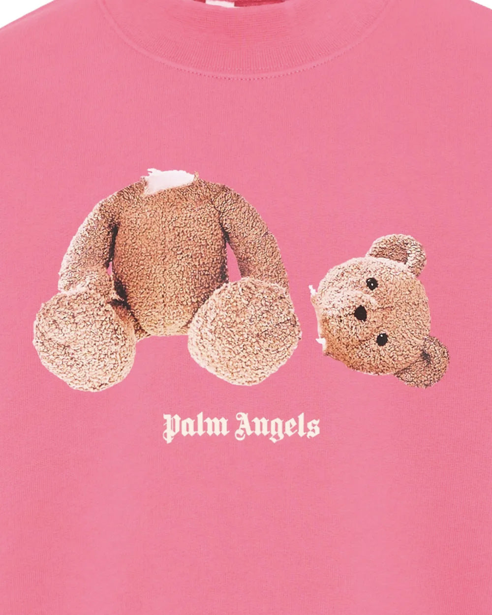 Palm Angels Kids Felpa Fucsia con Stampa Bear per Bambine