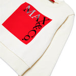 Max & Co Kids Felpa Girocollo Crema con Logo per Bambine  (dettaglio)