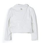 Twinset Kids Giubbino di Pelle Bianco con Volant per Bambine (retro)