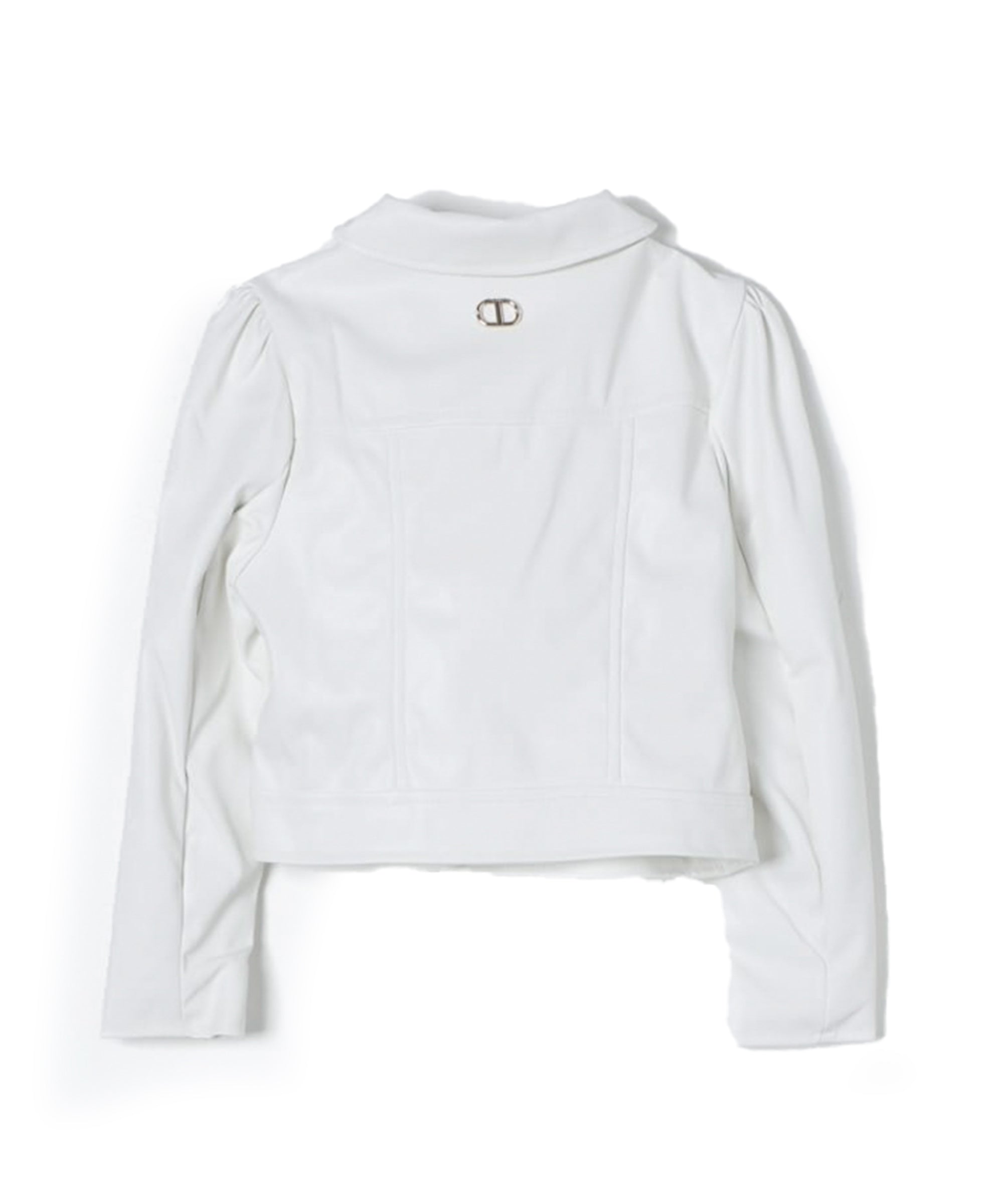 Twinset Kids Giubbino di Pelle Bianco con Volant per Bambine (retro)