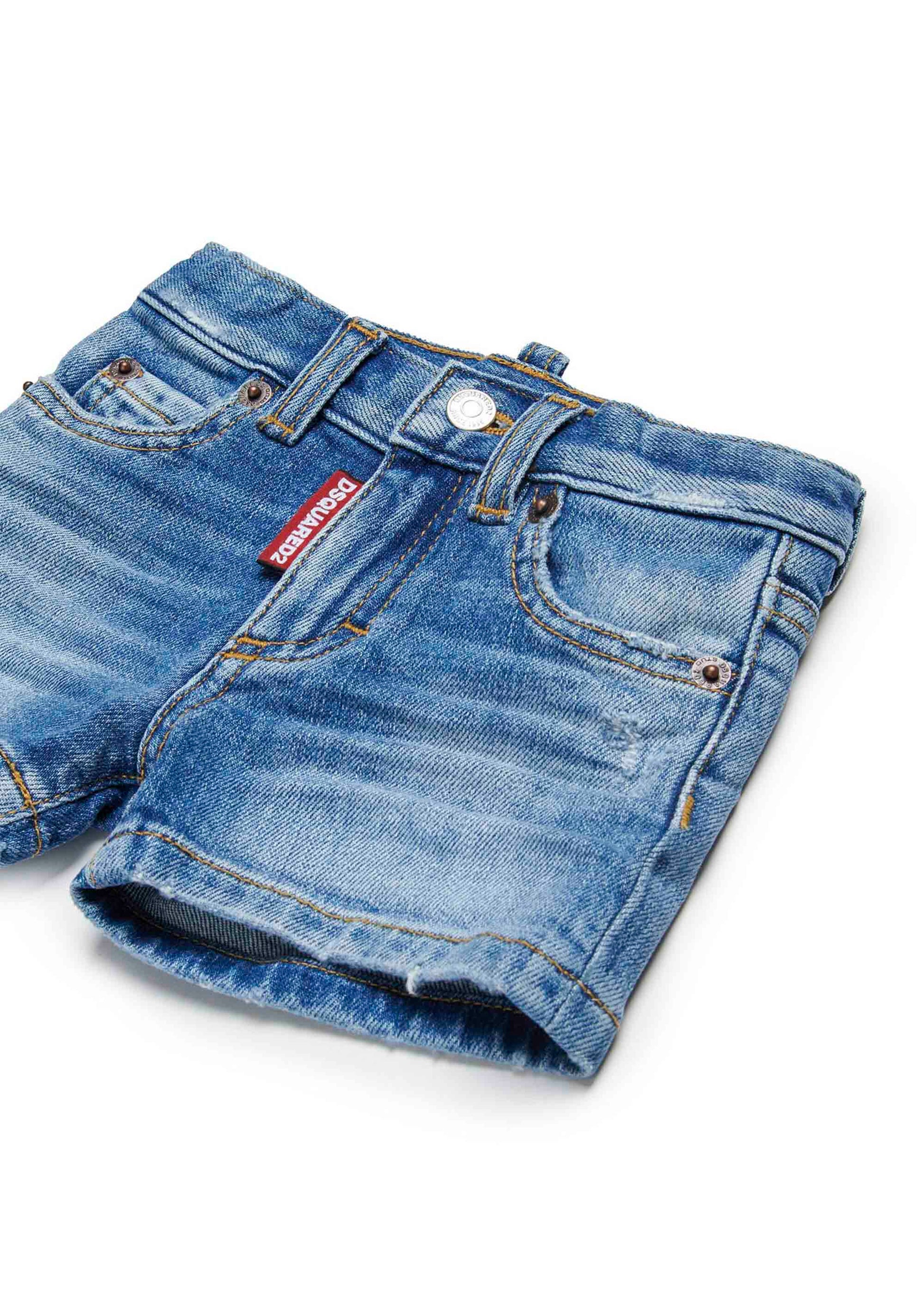 Dsquared2 Kids Short Denim Blu per Neonati