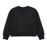 John Richmond Kids Felpa Nero con Strass Logo Rosa per Bambine