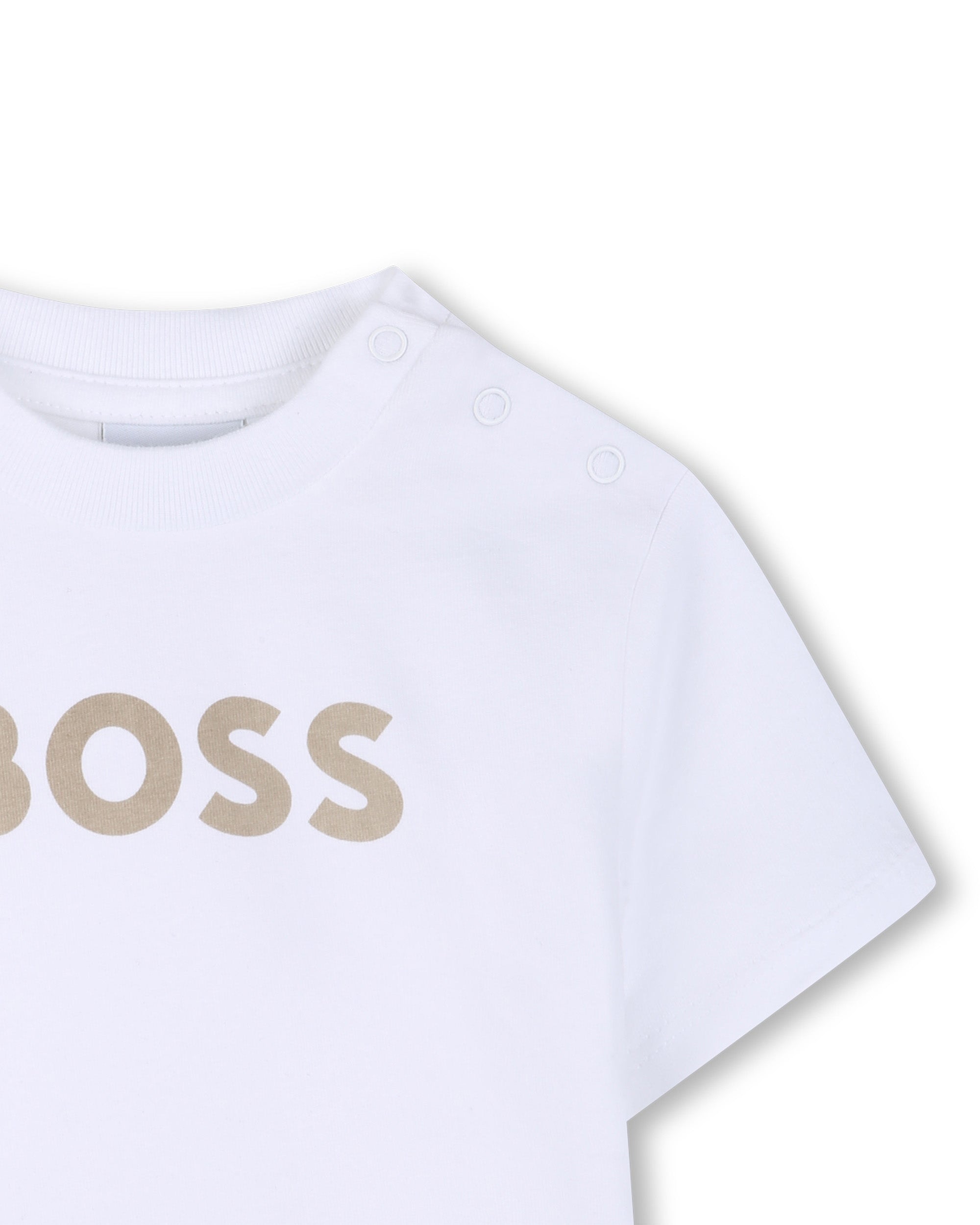 Boss Kids Completo Beige/Bianco a Strisce per Neonati