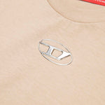 Diesel Kids T-shirt Beige con Oval D in Metallo per Bambini (dettaglio)