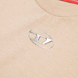 Diesel Kids T-shirt Beige con Oval D in Metallo per Bambini (dettaglio)