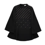 Iceberg Kids Abito Nero con Applicazione Strass per Bambine