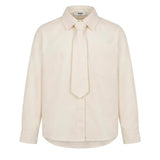 MSGM Kids Camicia con Cravatta Crema per Bambine