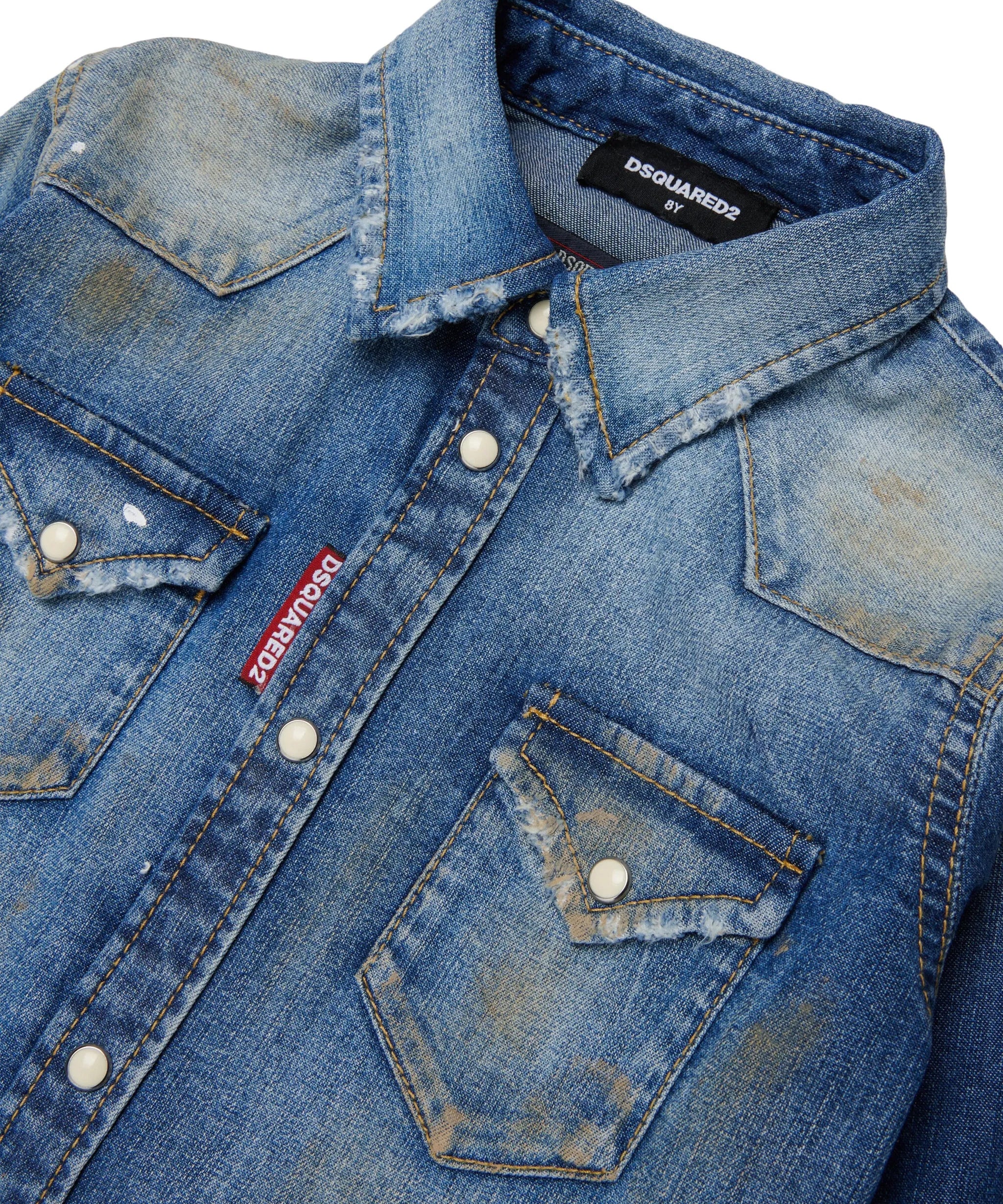 Dsquared2 Kids Camicia in Denim con Patch Unisex