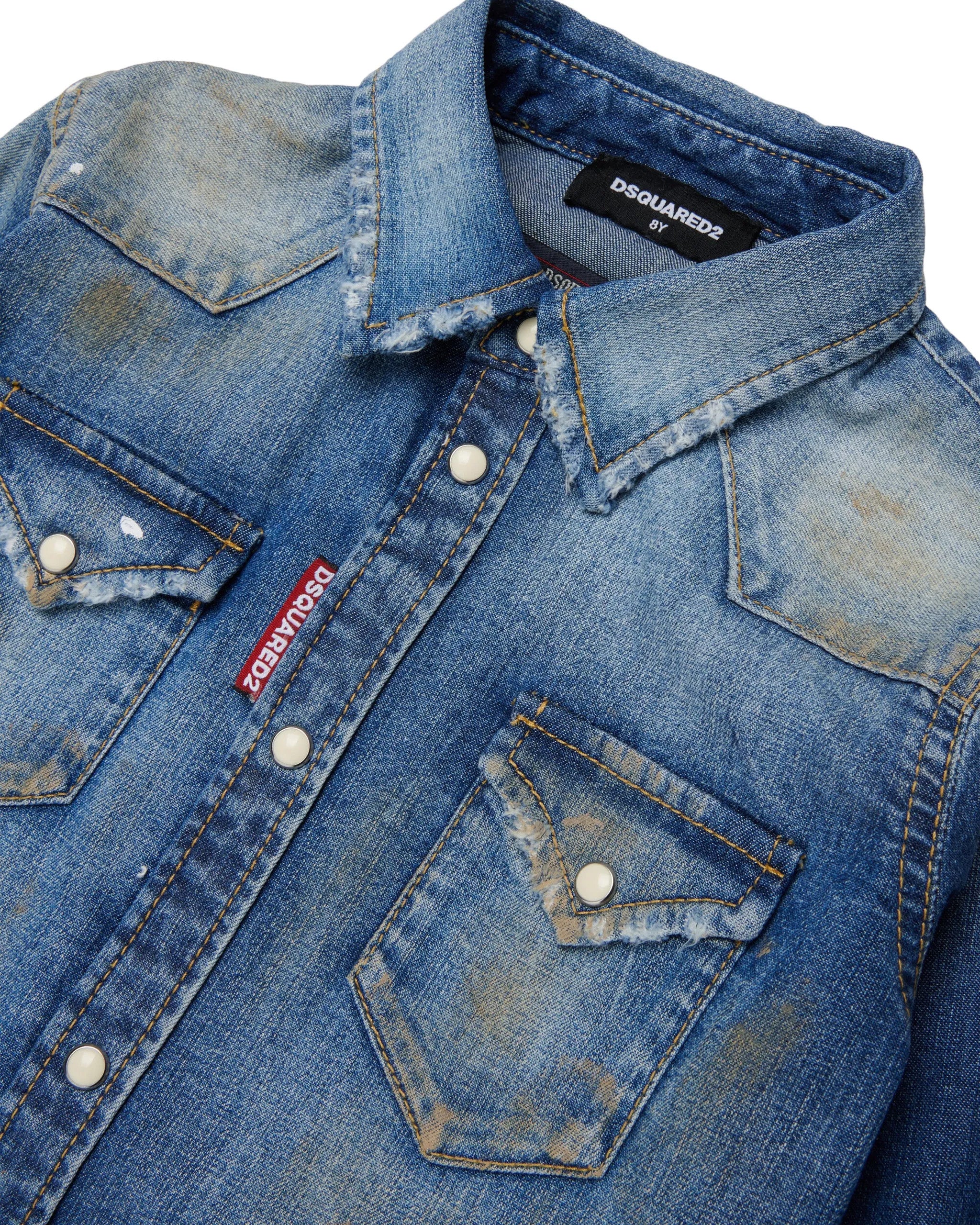 Dsquared2 Kids Camicia in Denim con Patch Unisex