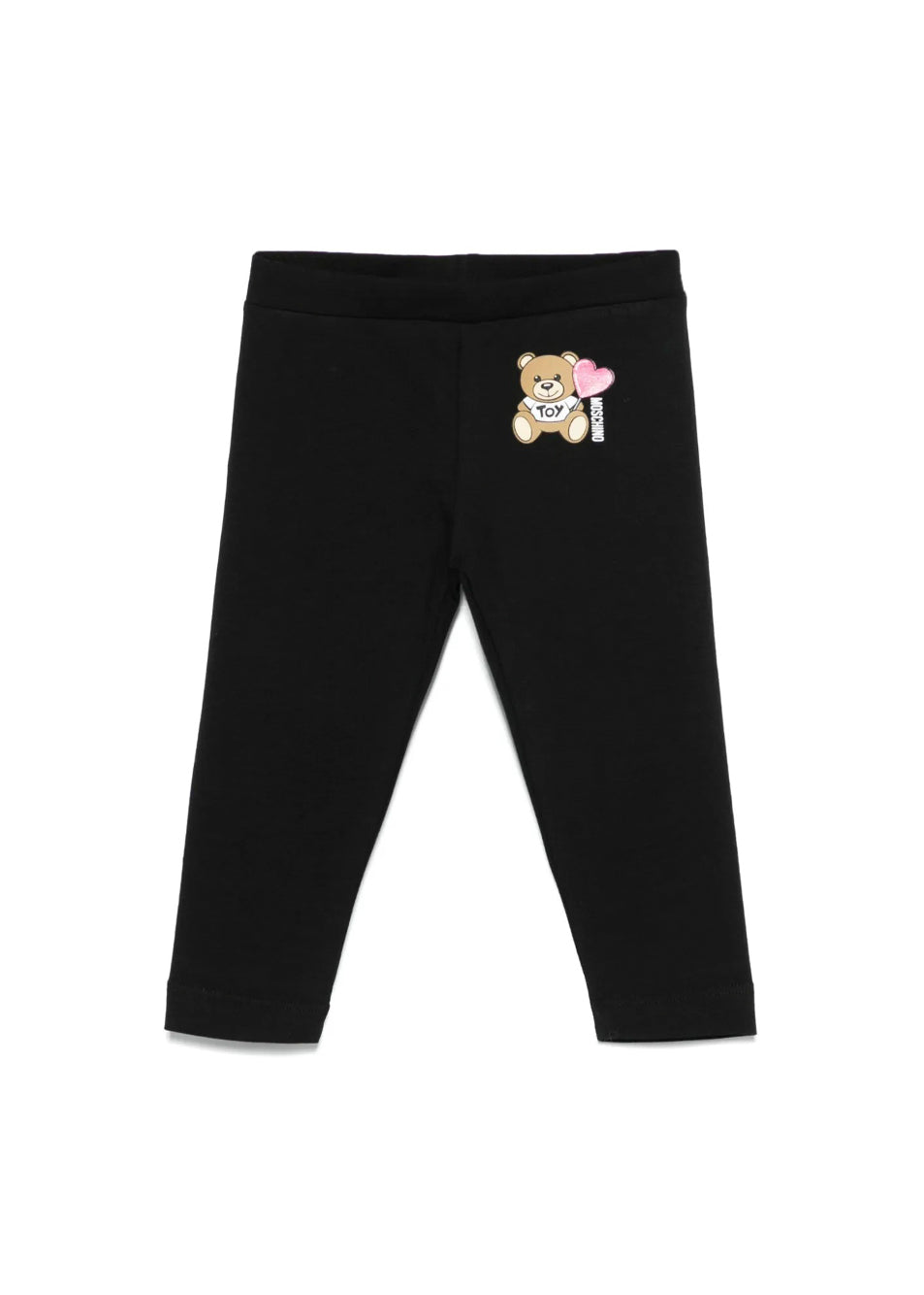 Moschino Kids Leggings Neri con Teddy per Neonate