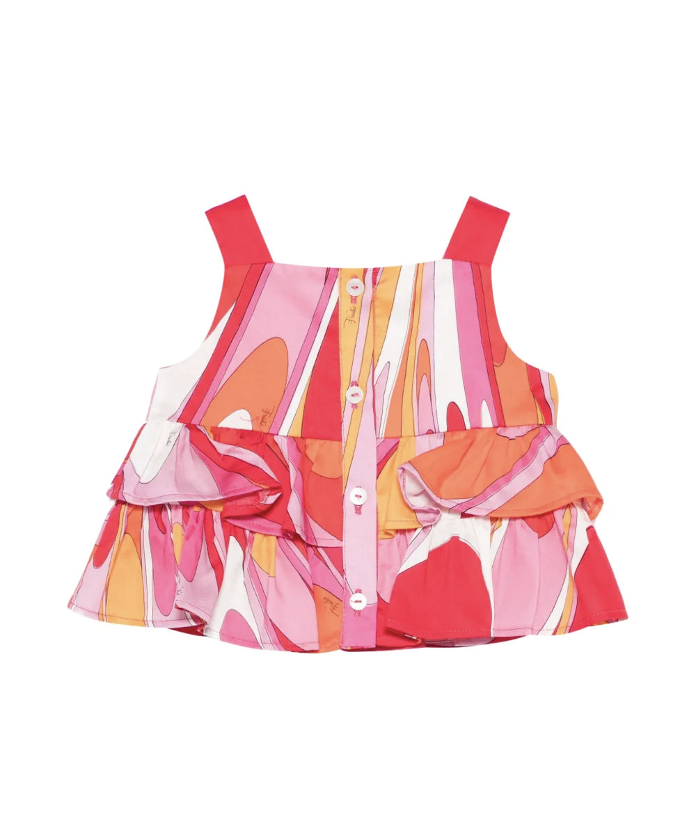 Emilio Pucci Kids Top Multicolor con Bottoni per Neonate