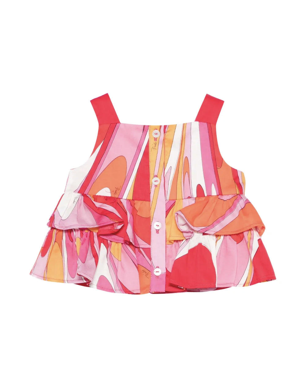 Emilio Pucci Kids Top Multicolor con Bottoni per Neonate