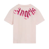 Palm Angels Kids T-Shirt Rosa con Stampa Fucsia per Bambine