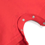 Moschino Kids Pagliaccetto Rosso con Stampa Teddy Bear (dettaglio)