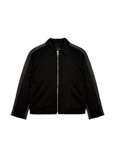 I'M Brian Kids Giacca in Denim Nero con Motivo Bicolore per Bambini