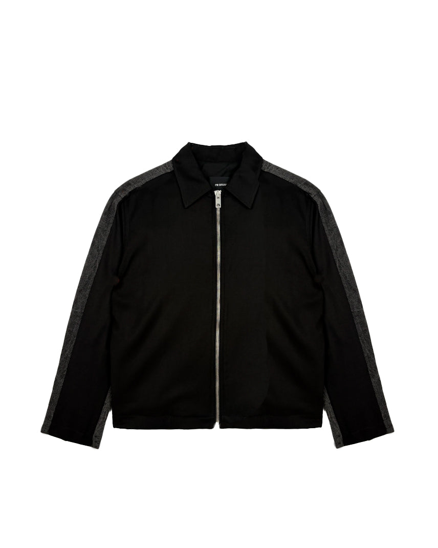 I'M Brian Kids Giacca in Denim Nero con Motivo Bicolore per Bambini