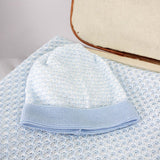 Marlù Cappellino Bianco/Cielo con Ricami per Neonati