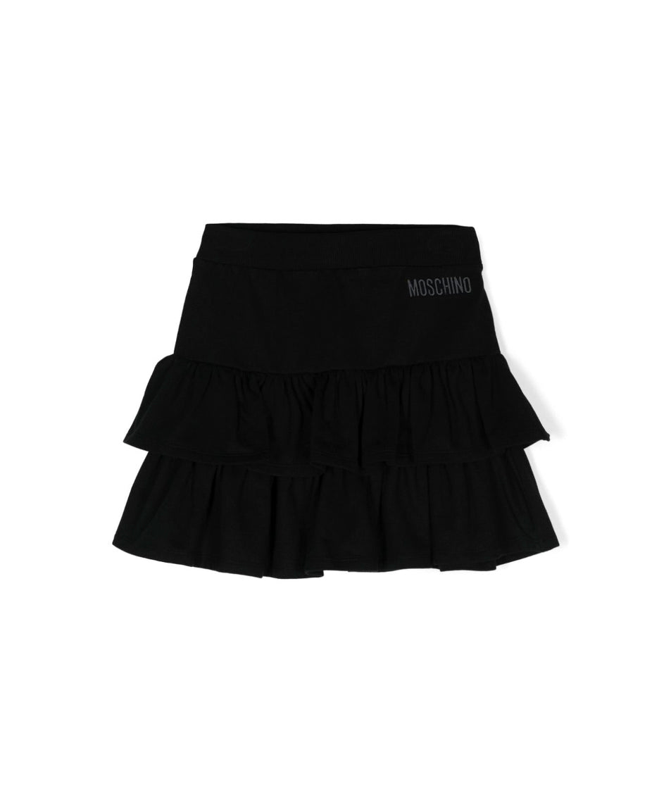 Moschino Kids Gonna con Ruches e Ricamo Logo per Bambine