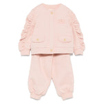 Elisabetta Franchi La Mia Bambina Felpa con Pantaloni Desert Rose per Neonate