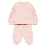 Elisabetta Franchi La Mia Bambina Felpa con Pantaloni Desert Rose per Neonate