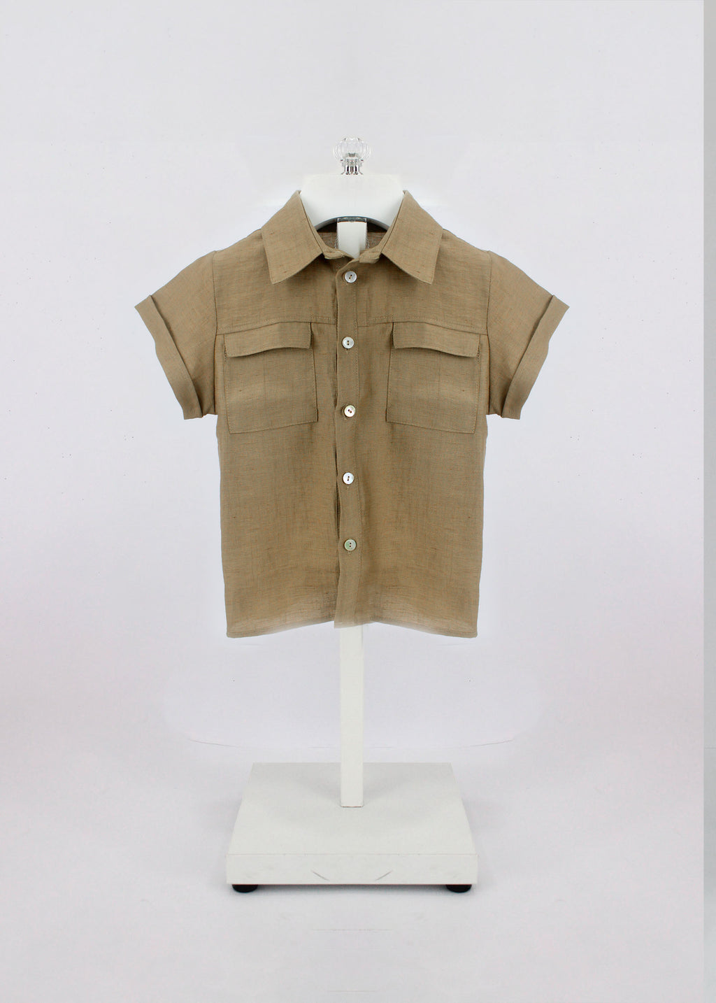 Barcellino Camicia Beige con Tasche per Neonati