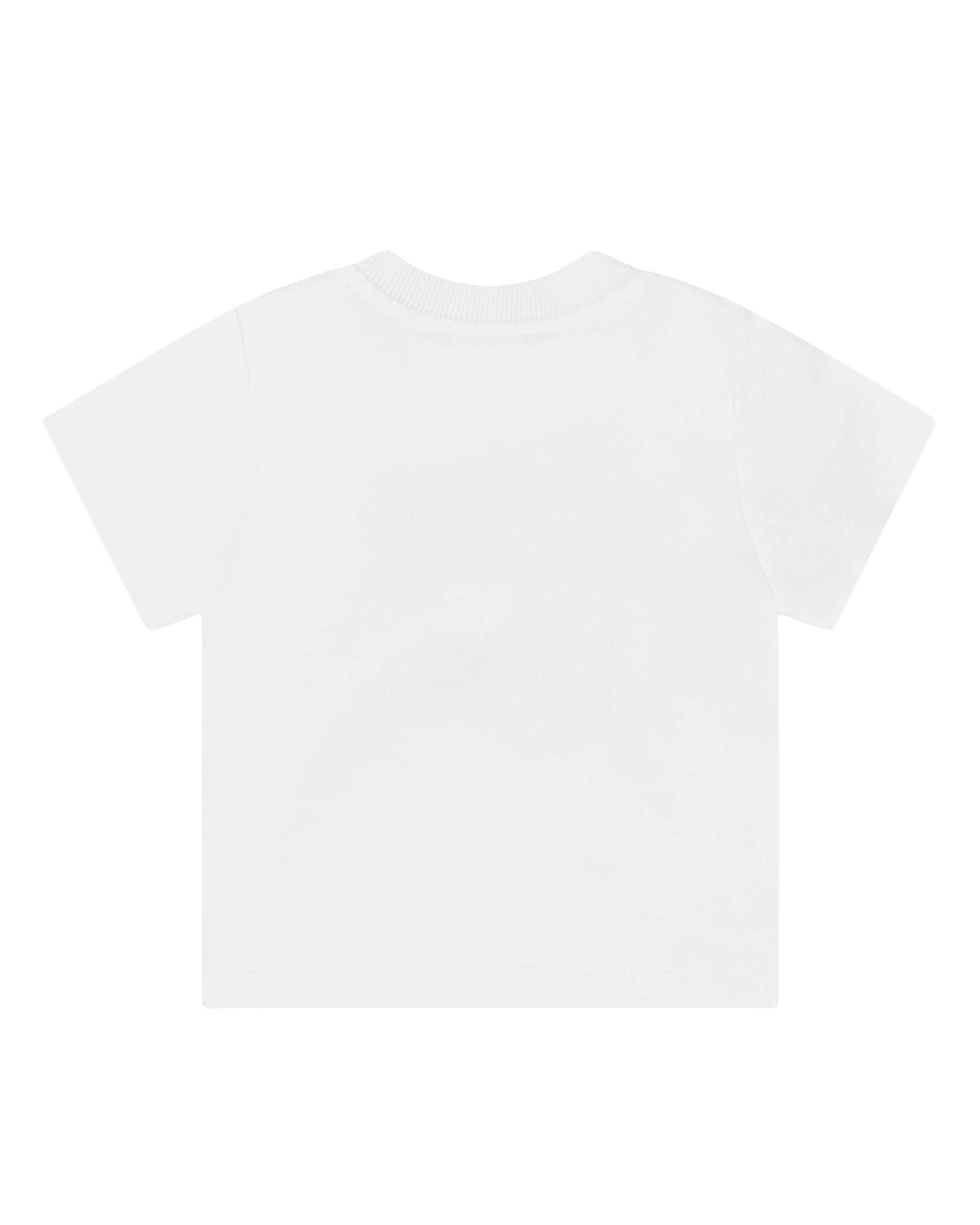 Moschino Kids T-Shirt Bianco con Logo Teddy Bear per Neonati