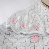 Le Coconne Cappellino Bianco con Fiocchi per Neonate