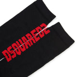 Dsquared2 Kids Calzini Neri con Scritta Logo a Contrasto per Bambini