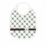 Gabriella Gucci Kids Bavetta Quadrata Bianco e Verde All-Over per Neonati
