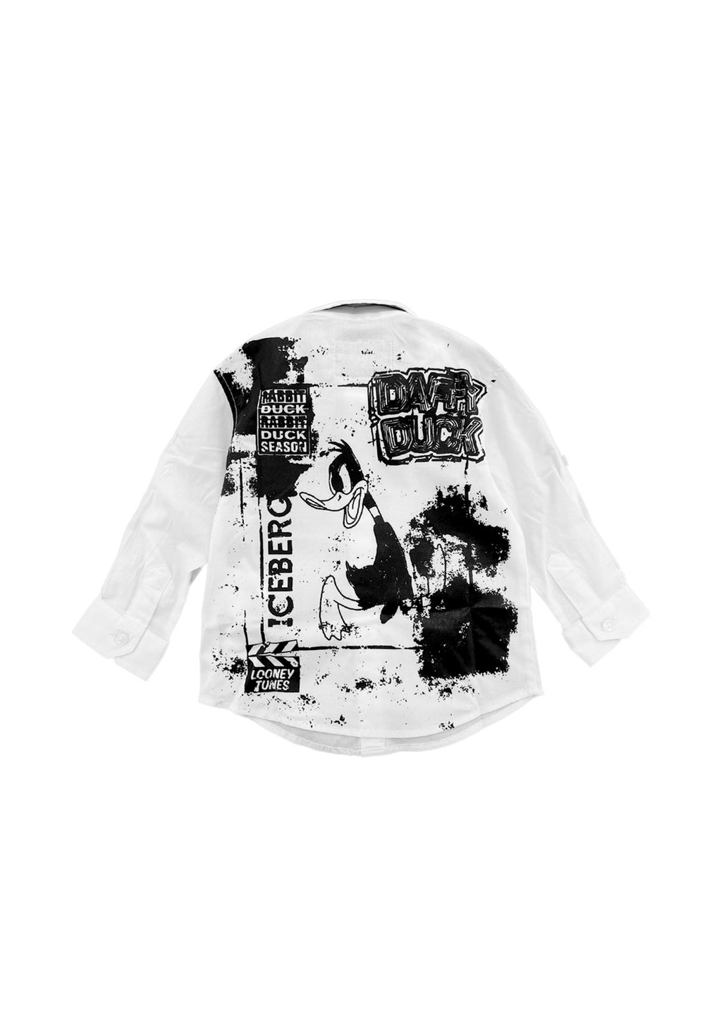 Iceberg Kids Camicia Bianca con Stampa sul Retro per Neonati