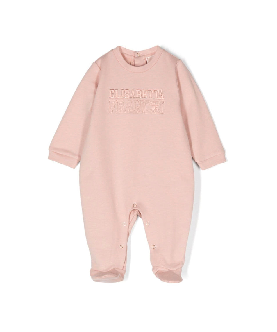 Elisabetta Franchi La Mia Bambina Tutina Desert Rose con Ricamo Logo per Neonate