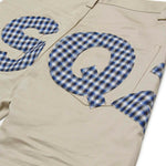 Dsquared2 Kids Pantaloni Beige con Logo Quadri per Bambini (dettaglio)