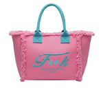 F**K Kids Maxi Borsa Rosa e Azzurra con Logo per Bambine