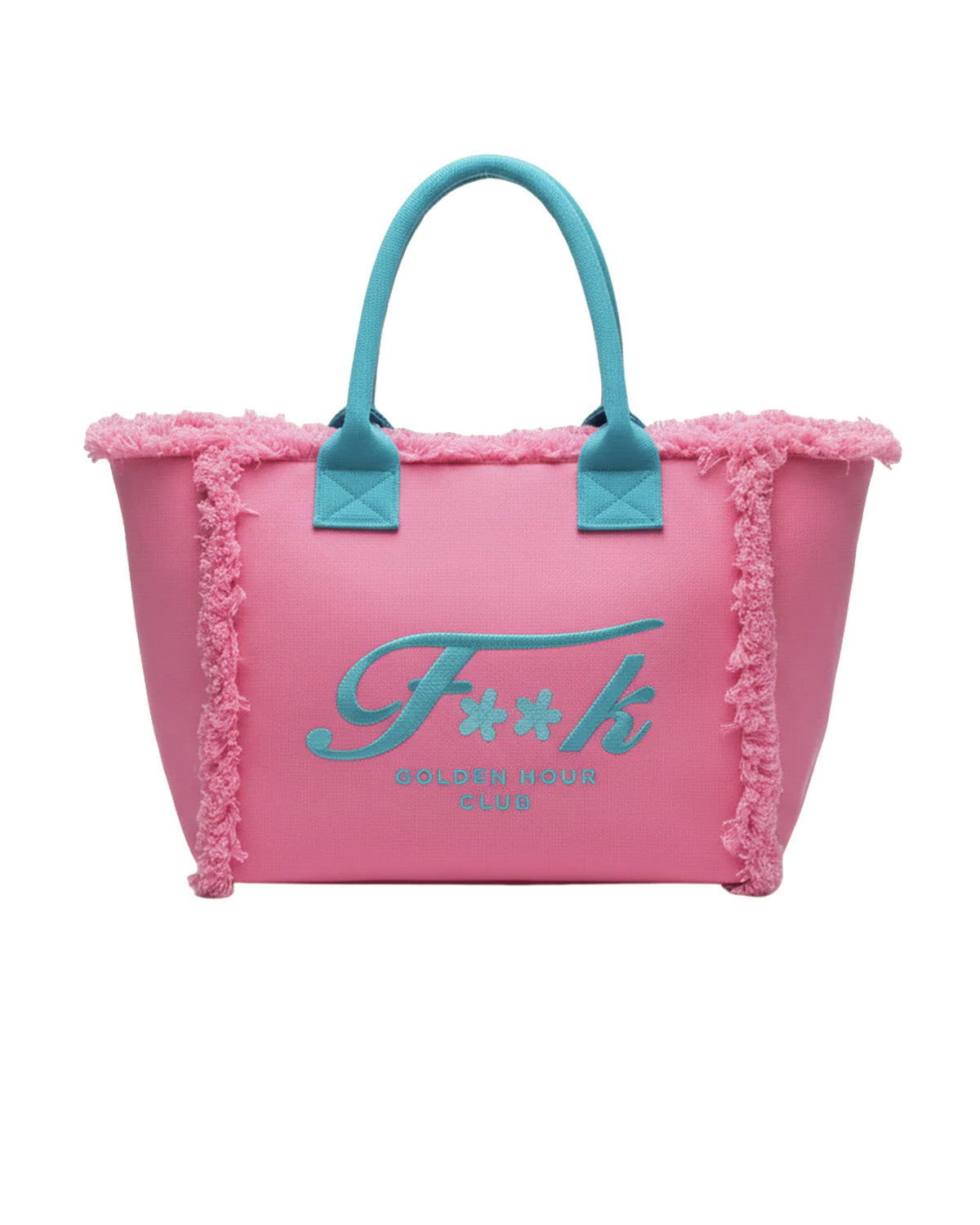 F**K Kids Maxi Borsa Rosa e Azzurra con Logo per Bambine