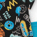 Tuc Tuc T-shirt Multicolor con Short Azzurri per Neonati