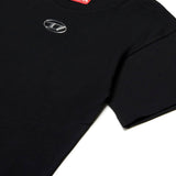 Diesel Kids T-shirt Nera con Oval D in Metallo per Bambini (dettaglio)